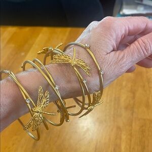 Zara Elegant Gold Dragonfly and rhinestone Bracelet